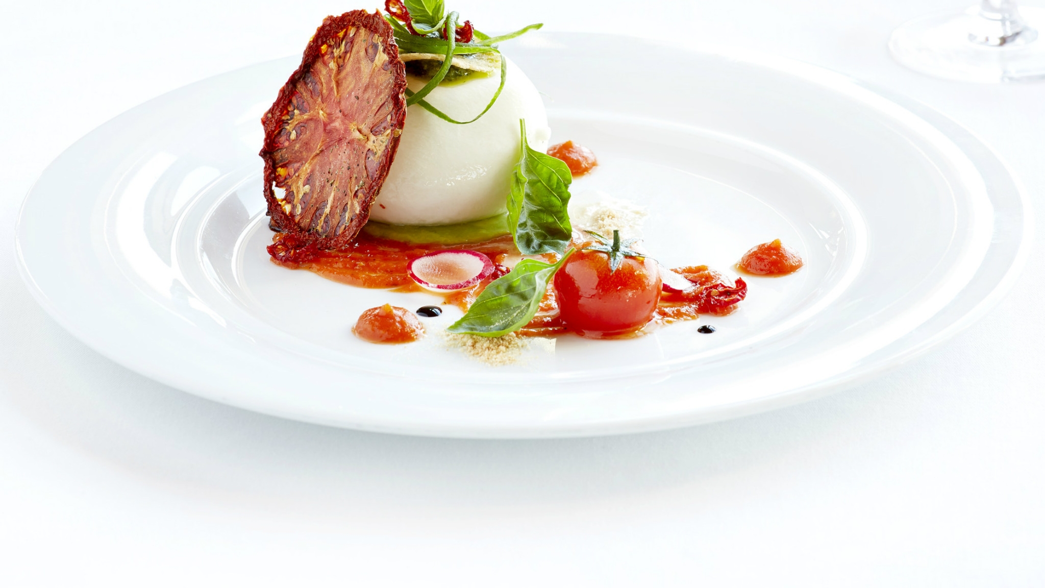Buffalo mozzarella dish at LOnda Restaurant Italian Cuisine Sheraton Rhodes Resort gourmet