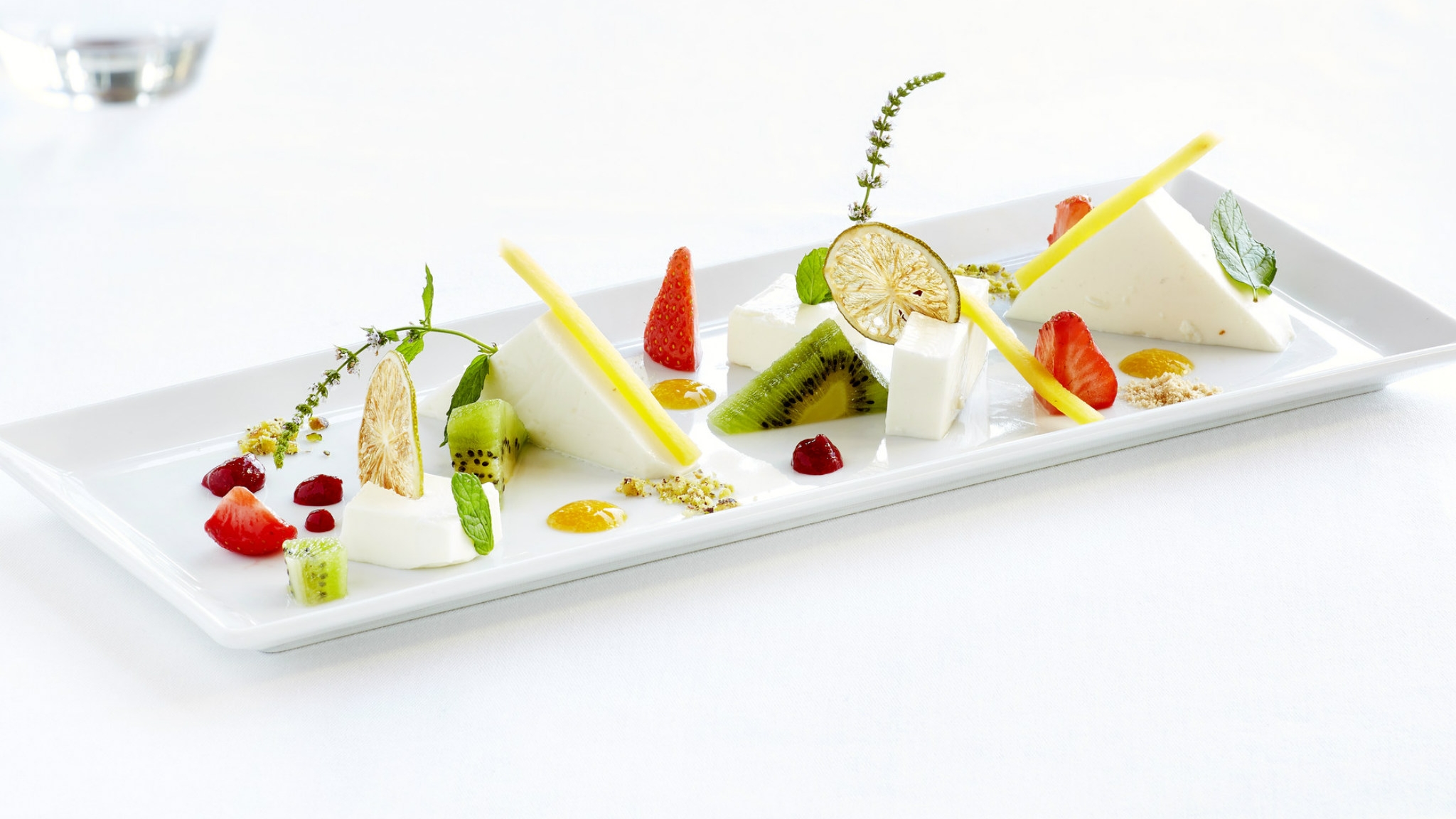 Panacotta dessert at LOnda Restaurant Italian Cuisine Sheraton Rhodes Resort gourmet experience